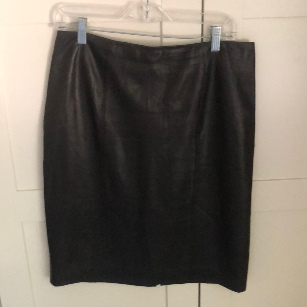 Black leather skirt